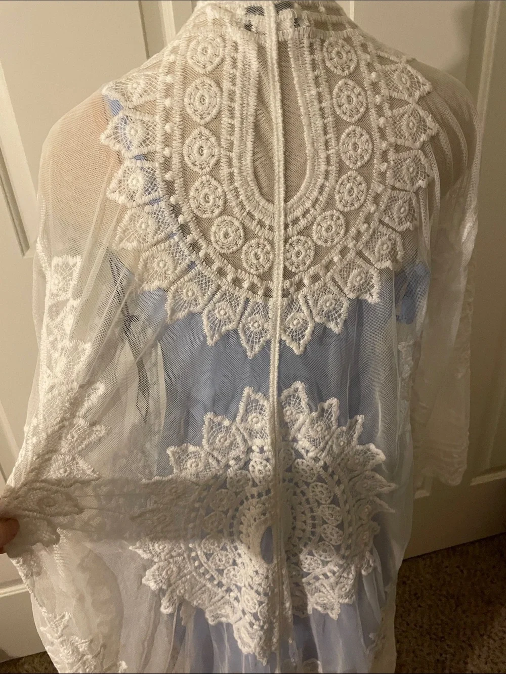 RACHEL ZOE Delicate White Lace Sheer Duster - Layering Kimono One  Sz fits All